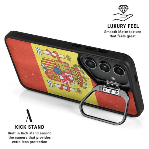 Spain Flag Distressed Galaxy S24 FE Kickstand Case